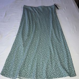 NWT BCX Midi Maxi Mint PolkaDot Skirt. Small.